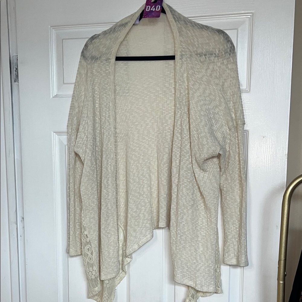 40 Cream Open-Front Women's Sweater